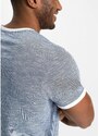 bonprix T-shirt con stringatura in cotone biologico, Blu, 100% cotone