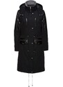 bonprix Parka lungo con similpelle, Nero, similpelle