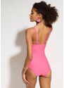 bonprix Costume intero con effetto modellante medio e scollatura squadrata, Fucsia