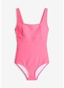bonprix Costume intero con effetto modellante medio e scollatura squadrata, Fucsia