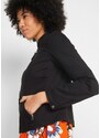 bonprix Giacca in twill di cotone con inserti laterali elasticizzati, Nero, similpelle