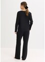 bonprix Pigiama in cotone morbido, Nero, 100% cotone