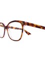 Gucci Donna Gucci GG1816O 004 Montature da vista Acetato Havana Trasparente Squadrata
