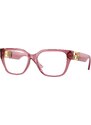 Versace Donna Versace VE3387U 5234 Montature da vista Iniettato Rosa Trasparente Squadrata Normale