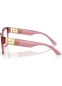Versace Donna Versace VE3387U 5234 Montature da vista Iniettato Rosa Trasparente Squadrata Normale