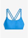 bonprix Reggiseno a bustier per bikini con spalline incrociate, Blu