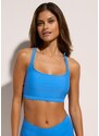 bonprix Reggiseno a bustier per bikini con spalline incrociate, Blu