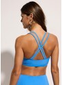 bonprix Reggiseno a bustier per bikini con spalline incrociate, Blu