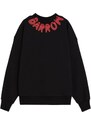 Barrow felpa girocollo unisex con maxi logo lettering stampato a contrasto colore sul collo nera